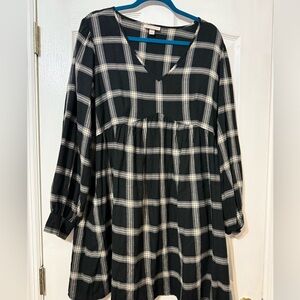 Knox Rose Black Plaid Dress